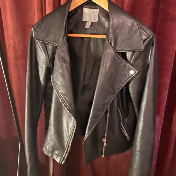 ASOS Classic Black Leather Jacket - Picture 2 of 6